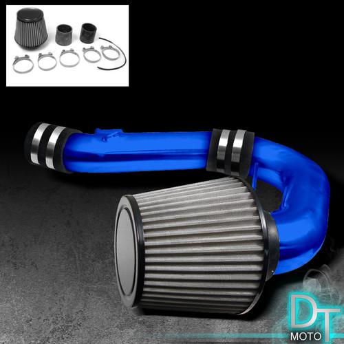 Stainless washable cone filter + cold air intake 04-05 impreza wrx blue aluminum