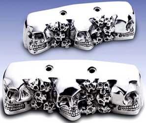 Multiple skull rocker box covers - twin cam harley