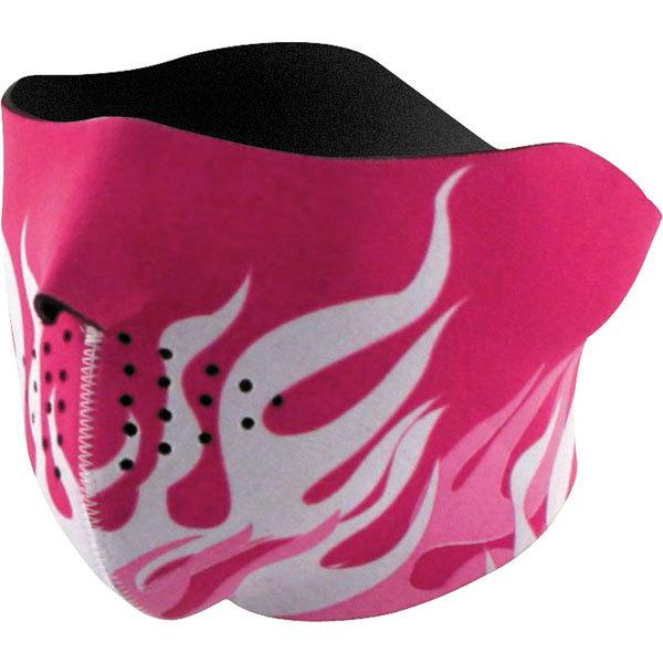 Pink/white flames zan headgear flames neoprene half face mask