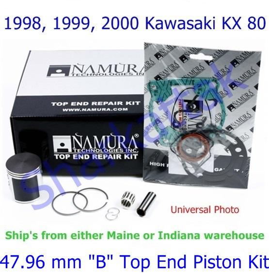 1998 1999 2000 kawasaki kx 80 namura 47.96 mm "b" top end piston kit 