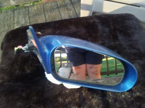 1995-1998 mitsubishi eclipse passenger side power mirror---blue