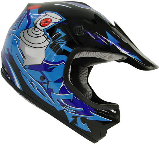 Kids youth blue motocross helmet mx atv dirt bike ~ s