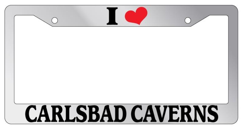 Chrome license plate frame i heart carlsbad caverns auto accessory novelty