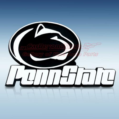 Penn state university 3d chrome car emblem, easy install, licensed + free gift