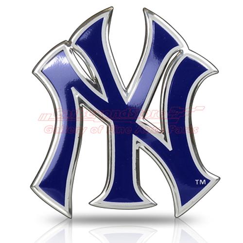 Mlb new york yankees aluminum color auto emblem, 3d look, licensed + free gift