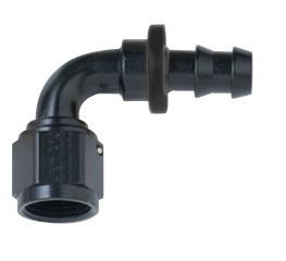 209012bl fragola -12an black push lock 90 degree bend race hose ends