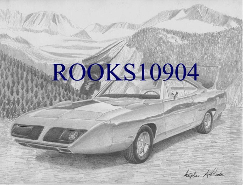 1970 plymouth superbird muscle car art print     