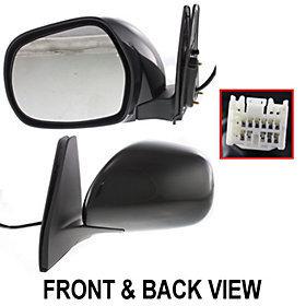 Power heated side view door mirror assembly driver's left manual fold