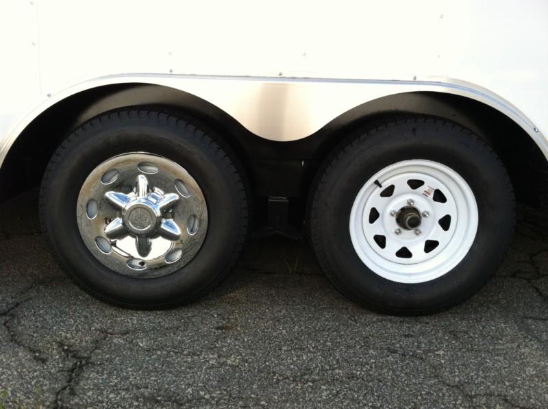 (2) 14" chrome trailer wheel hub cap rim covers sharp!! phoenix usa qt544cls