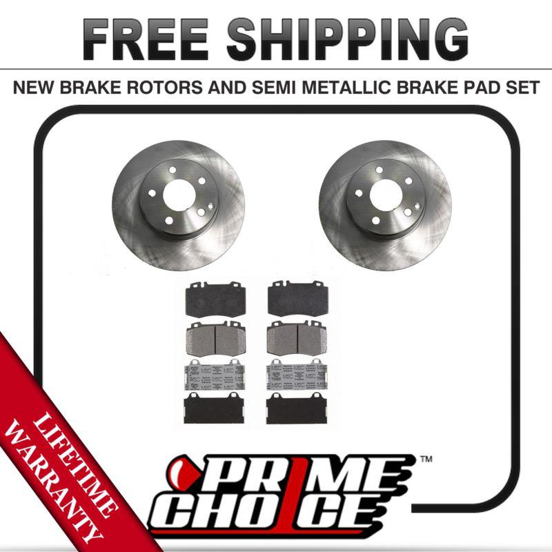 Front kit (2) brake rotors and (1 set) premium brake pads with lifetime warranty