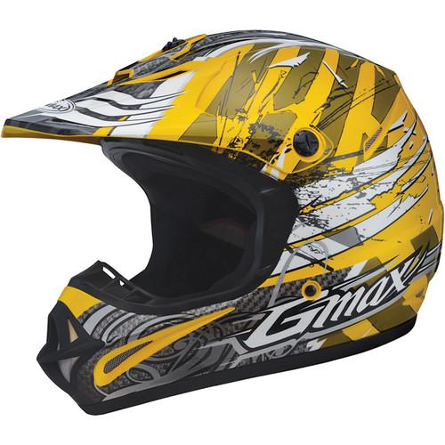 Gmax gm46x-1 shredder mx/snow/water helmet - yellow/white / md (medium)