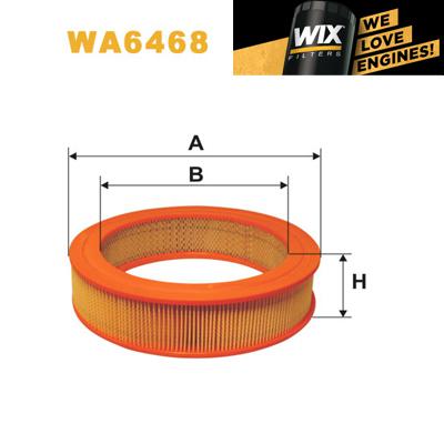 1x wix air filter wa6468 - eqv to fram ca352