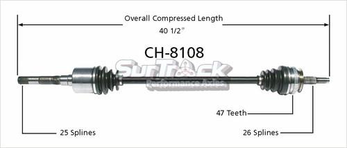 Surtrack perf axles ch-8108 cv half-shaft assembly-new cv axle shaft