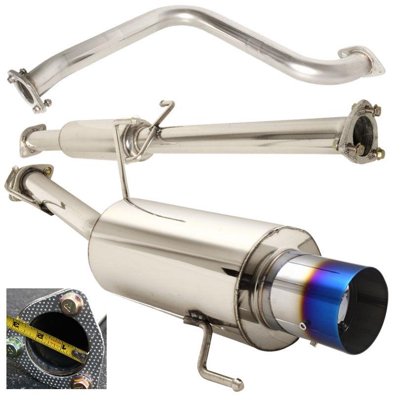 1992-1996 honda prelude s/si/vtec n1 4" rainbow tip catback exhaust 93 94 95