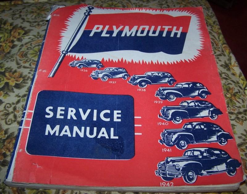 1936 - 1942 plymouth service  repair   manual book  