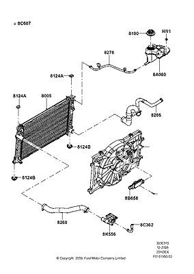 6e5z8005d radiator assy 06 07 08 09 10 zephyr