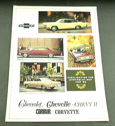 1966 66 chevrolet brochure chevy ii impala corvette