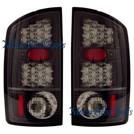 02-06 ram black led tail lamps rear brake stop lights