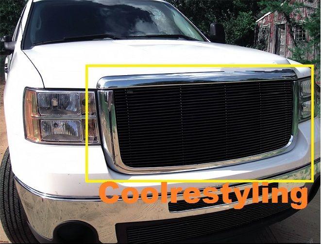 07 08 09 2010 gmc sierra 2500/3500 hd black billet grille insert