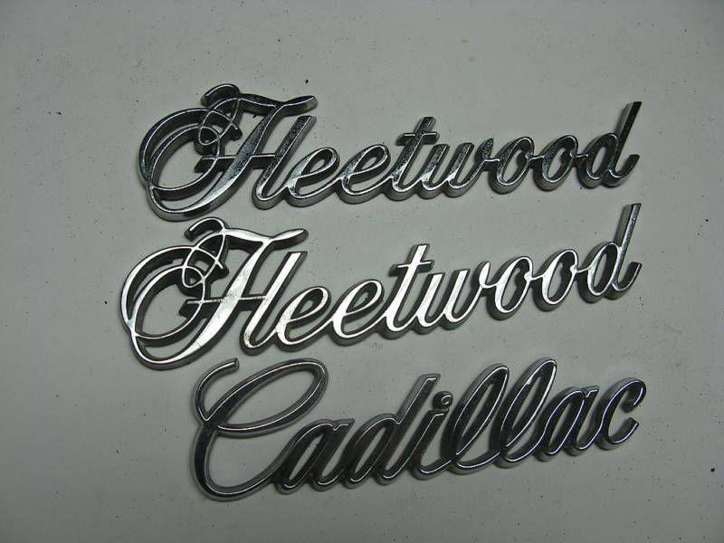 80's 90's cadillac fleetwood chrome plastic emblems 