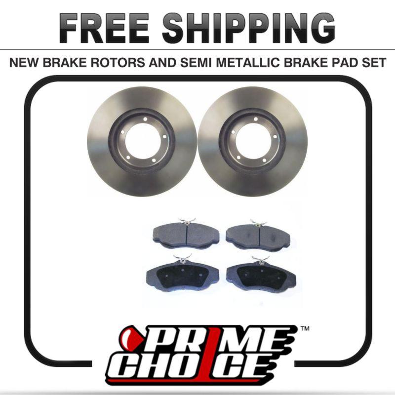 Premium front metallic brake pads and disc rotors complete kit left & right pair