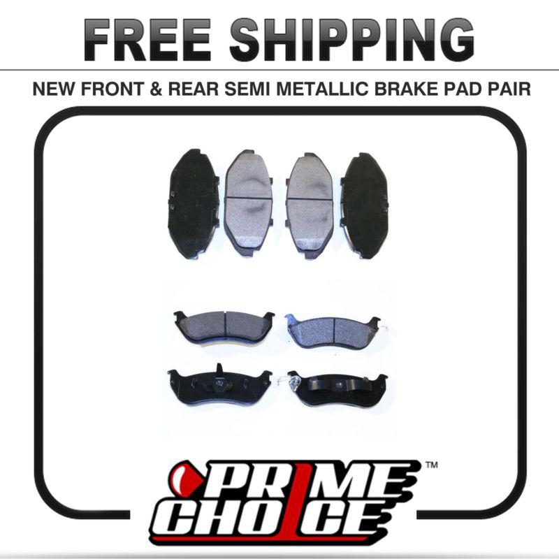 Premium front & rear metallic disc brake pads 2 full complete sets 4 pair 8 pads