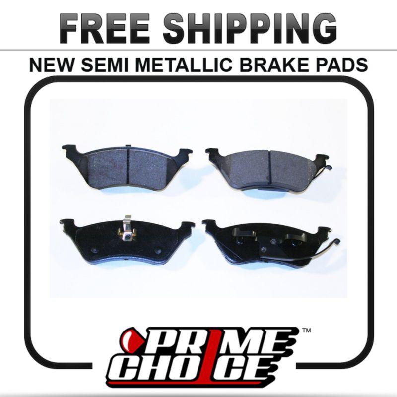 New premium complete set of rear metallic disc brake pads with shims