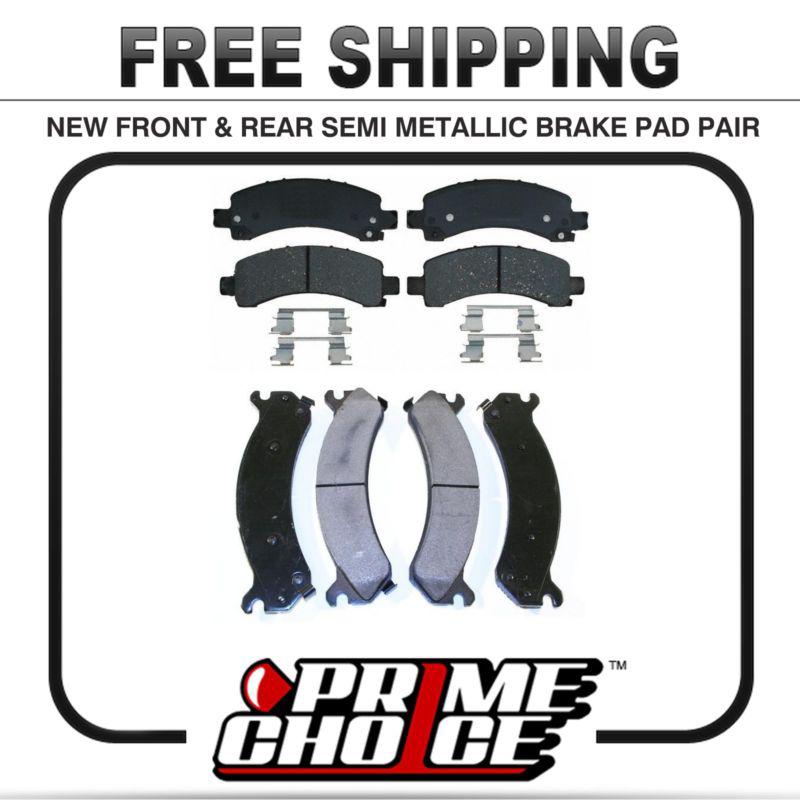 Premium front & rear metallic disc brake pads 2 full complete sets 4 pair 8 pads