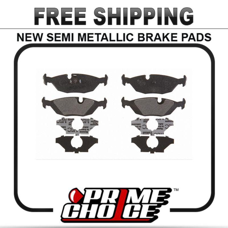 New premium complete set of rear metallic disc brake pads with shims