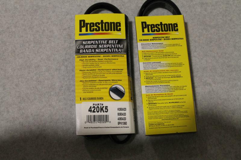 Prestone 420k5 serpentine belt - brand new