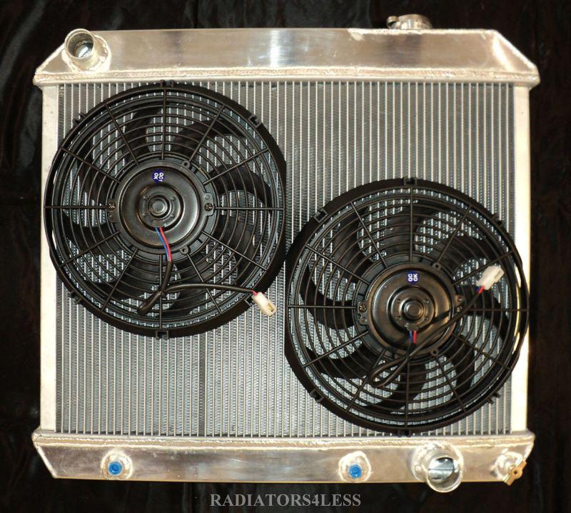 New 3 row all aluminum radiator w/ 12" fans 63 64 65 66 chevy truck