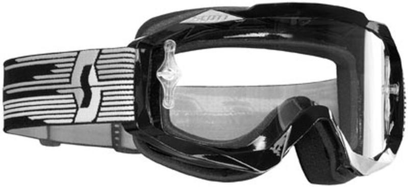 New scott hustle w/ clear works lens adult goggles, black, one size