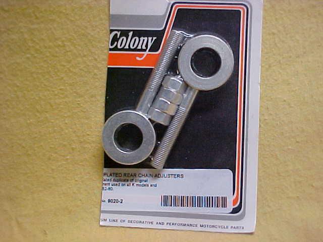 Harley sportster,new oe style cad plated rear axle adjusters,56-78