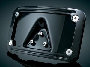 Kuryakyn 3148 gloss black curved laydown license plate frame harley