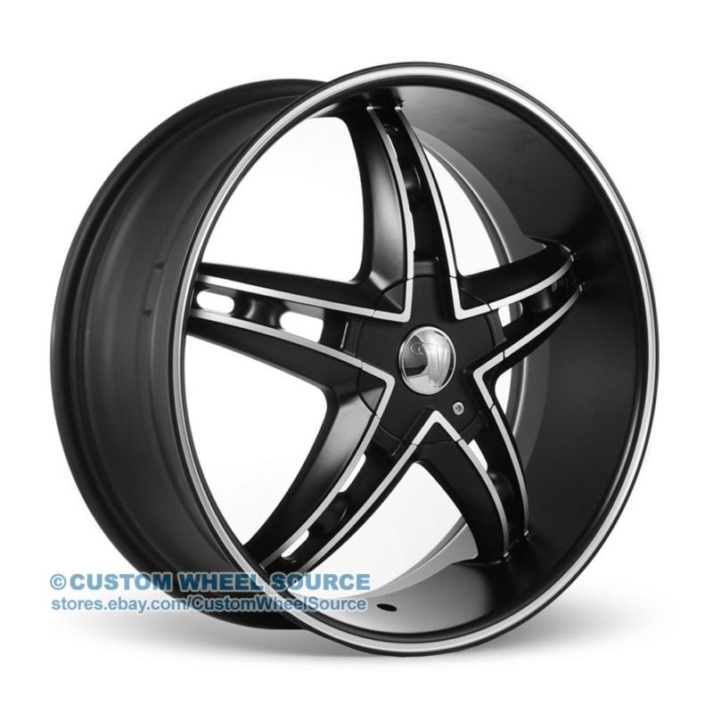 22" black fits cadillac chevy chevrolet velocity vw930 wheel and tire package