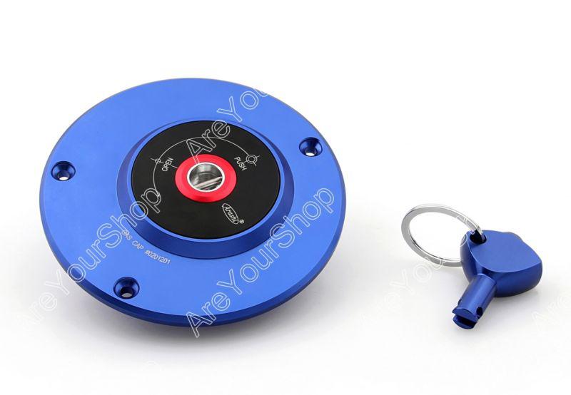 Key lock fuel gas cap honda cbr 250 400 600 954 1000 rr rc51 rvf vfr vtr blu/b