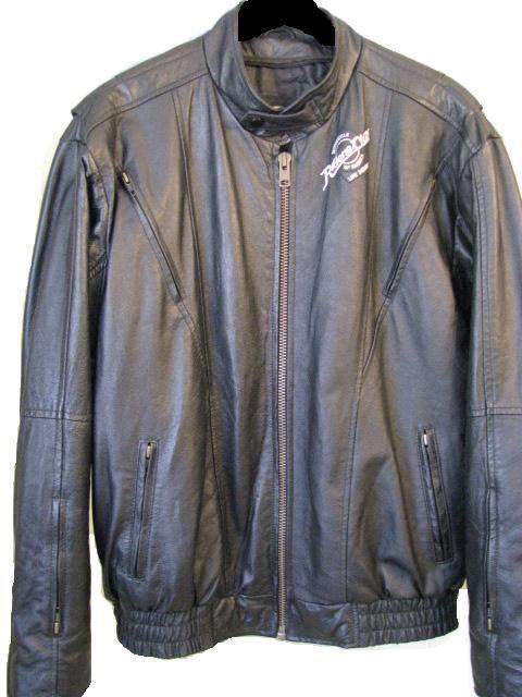 Motorcycle leather jacket cafe racer biker coat vented nice quality l large