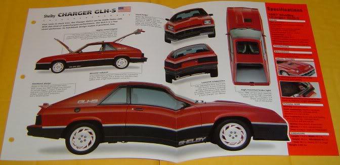 1987 dodge charger shelby glh-s 2.2 turbo 4 cylinder 289 hp info/specs/photo