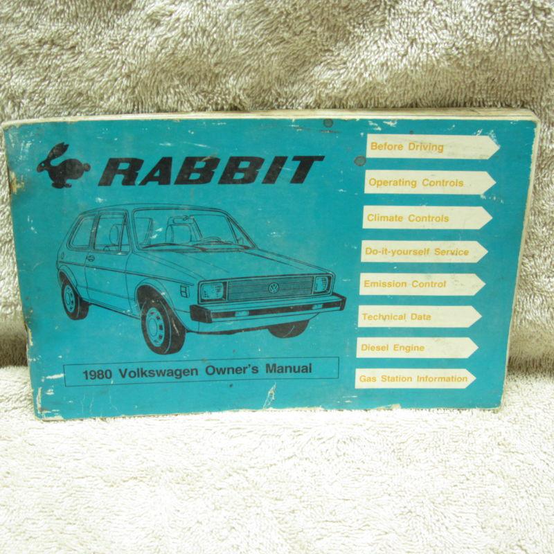 Volkswagen owner's manual 1980 rabbit 