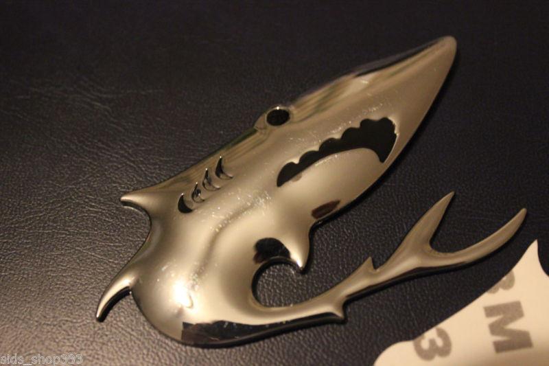 Metal cool shark 3d (raised graphics ) full metal chrome 3m collectible 