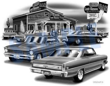 Chevy ii nova 1966,1967 muscle car auto art print   ** free usa shipping **