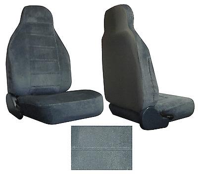 Interwoven weave cloth dark grey 2 high back bucket car truck suv seat covers #8