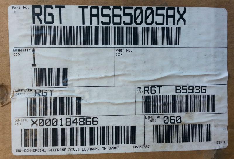 Freightliner steering gear rgt tas65005ax new re-man "no core charge" tt