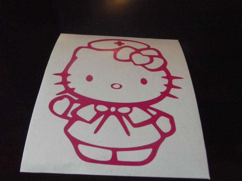 Hello kitty logo nurse car window  decal sticker (pink)