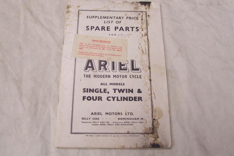 Ariel 1955 parts list  norton triumph ajs ahrma matchless cafe racer