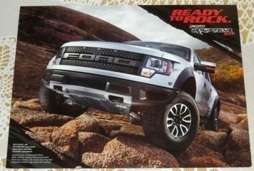 New 2012 ford f150 svt raptor dealer only literature brochure 2 sided hero card!