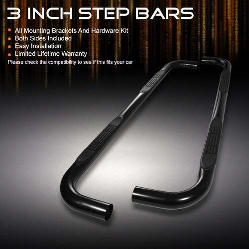 99-13 f250/350 sd extended cab 3" black powder coated side step bars boards set