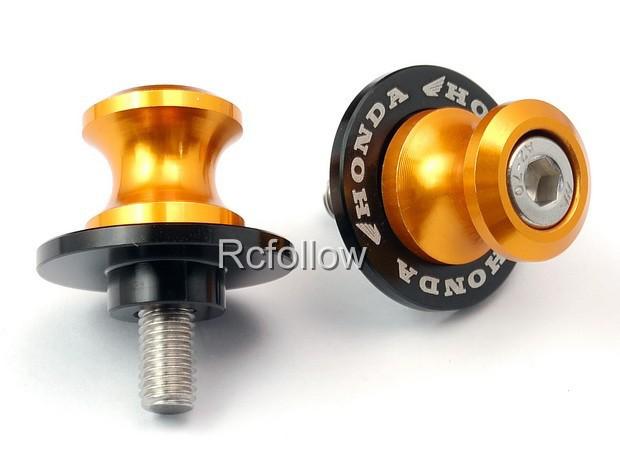 Us ship 2pcs 8mm motorcycle swingarm sliders spools for honda rvf st1300 gold