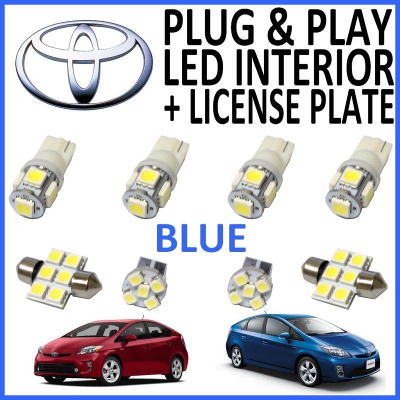 8 piece super blue led interior package kit + license plate tag lights tp1b