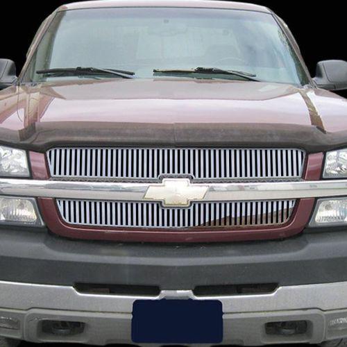 Chevy silverado 1500 03-05 vertical billet polished stainless truck grill add-on